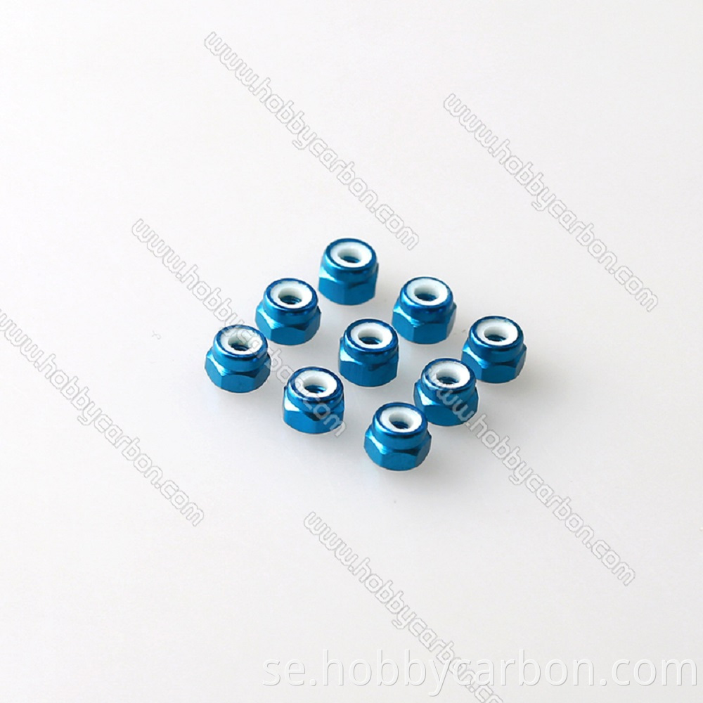 M3 aluminum lock nut blue